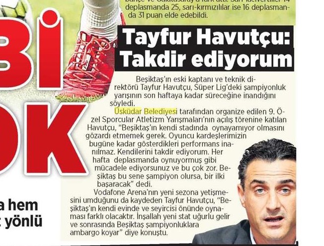 Tayfur Havutçu: Takdir Ediyorum