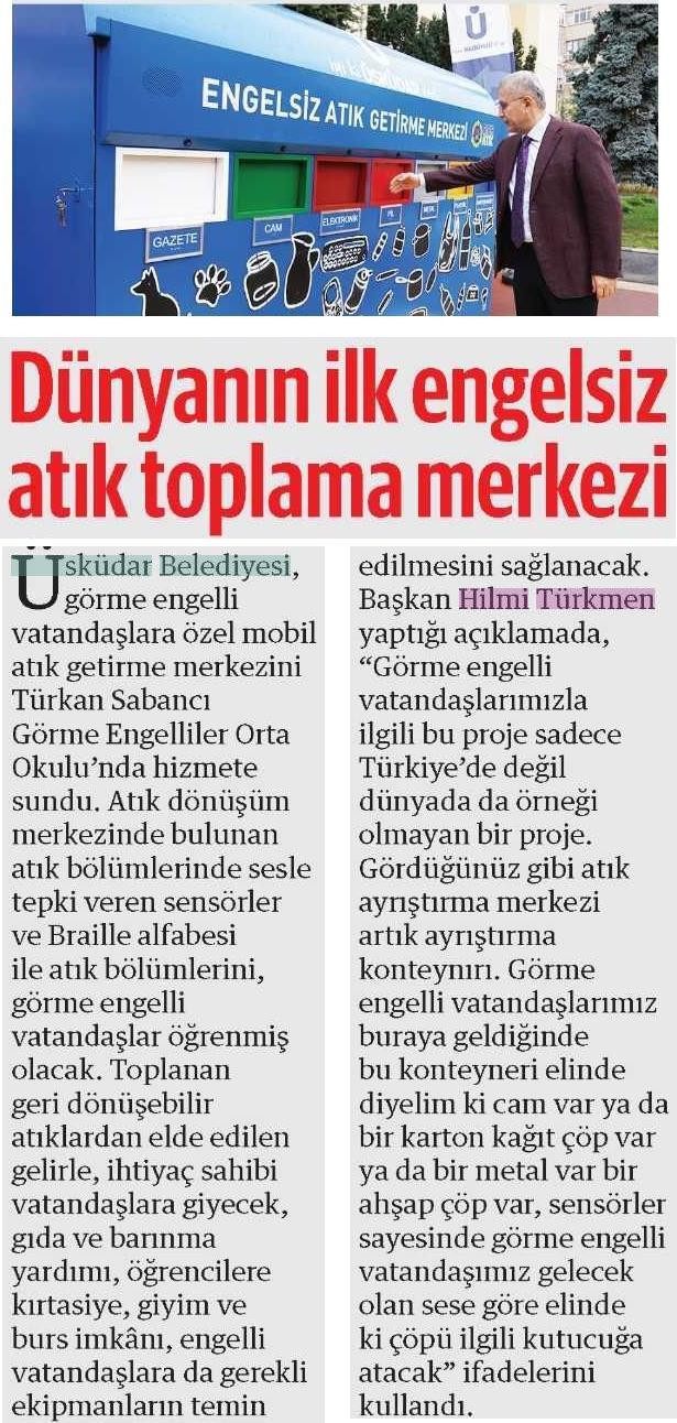 Dünyanın İlk Engelsiz Atık Toplama Merkezi