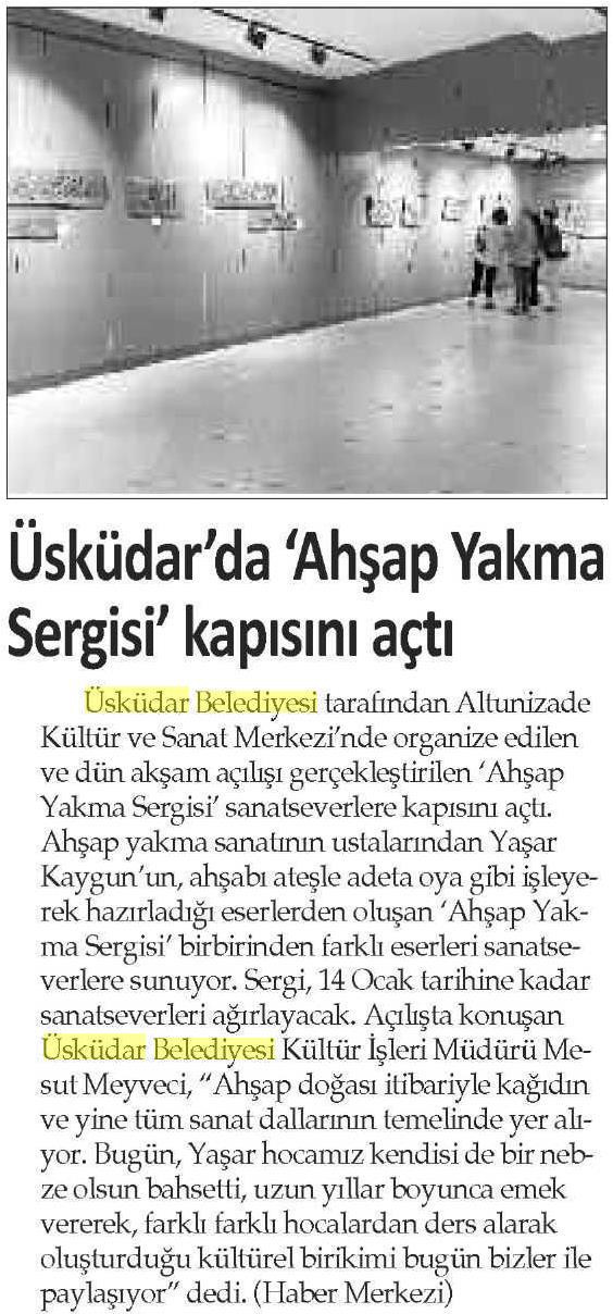 Üsküdar'da Ahşap Yakma Sergisi Kapısını Açtı