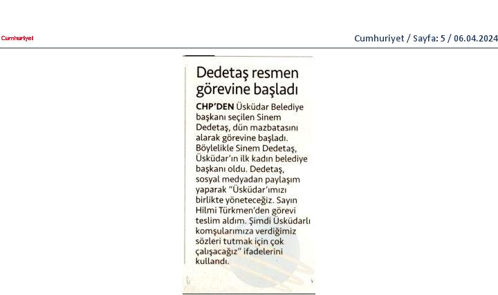 Dedetaş Resmen Göreve Başladı