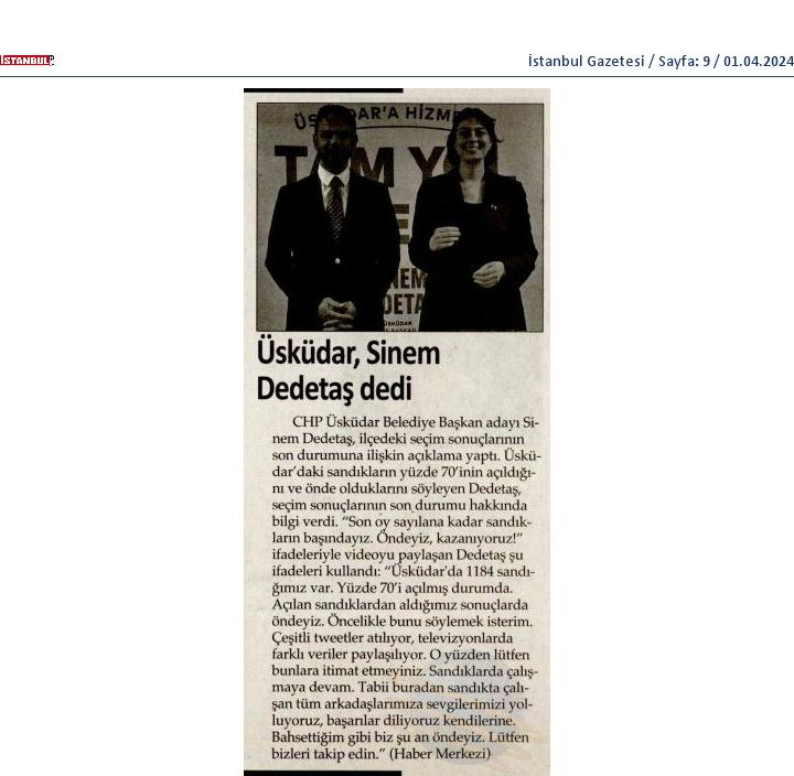 Üsküdar, Sinem Dedetaş Dedi