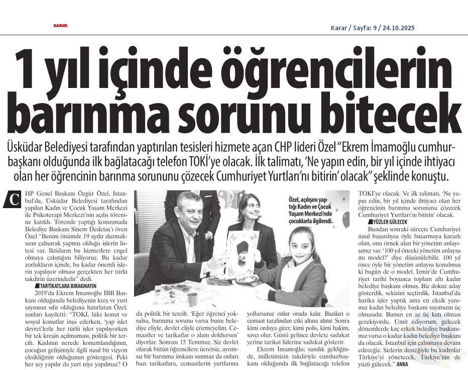 1 YIL İÇİNDE ÖĞRENCİLERİN BARINMA SORUNU BİTECEK