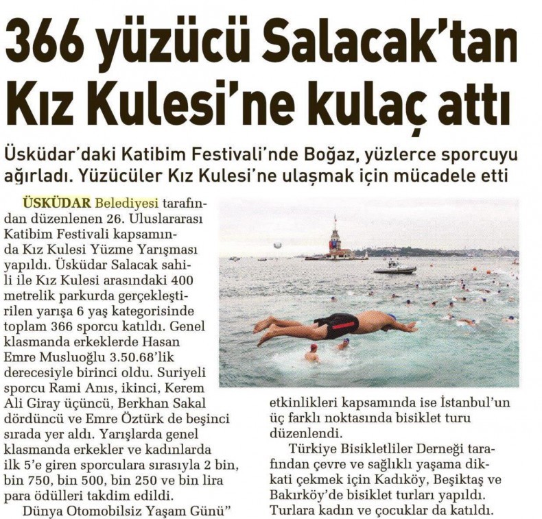 366 Yüzücü Salacaktan Kız Kulesi'ne Kulaç Attı 366 Yüzücü Salacaktan Kız Kulesi'ne Kulaç Attı