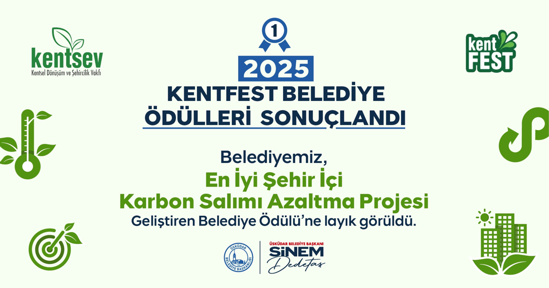 Üsküdar Belediyesi'ne KentFest'ten Çevre Ödülü