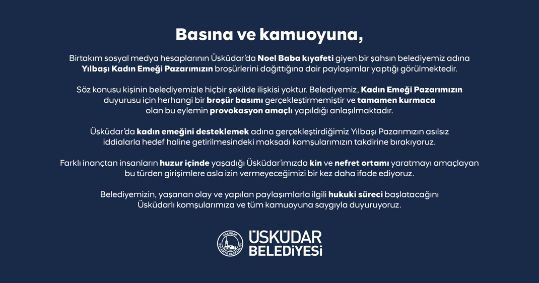 Basına ve kamuoyuna;