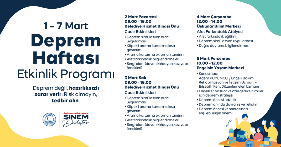 ÜSKÜDAR'DA DEPREM HAFTASI'NDA KAPSAMLI FARKINDALIK PROGRAMI