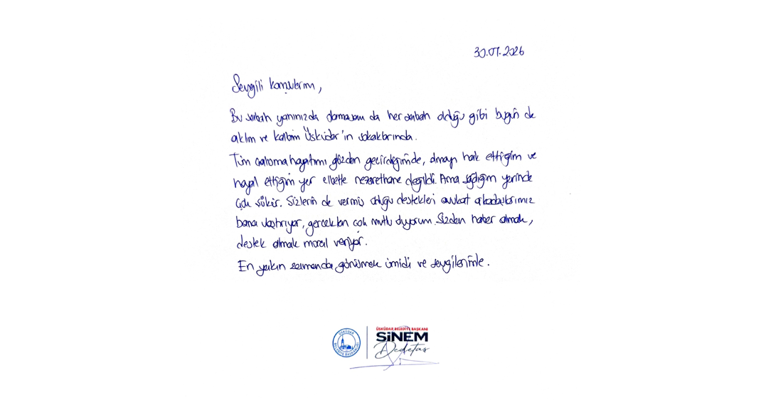 BAŞKANDAN MEKTUP