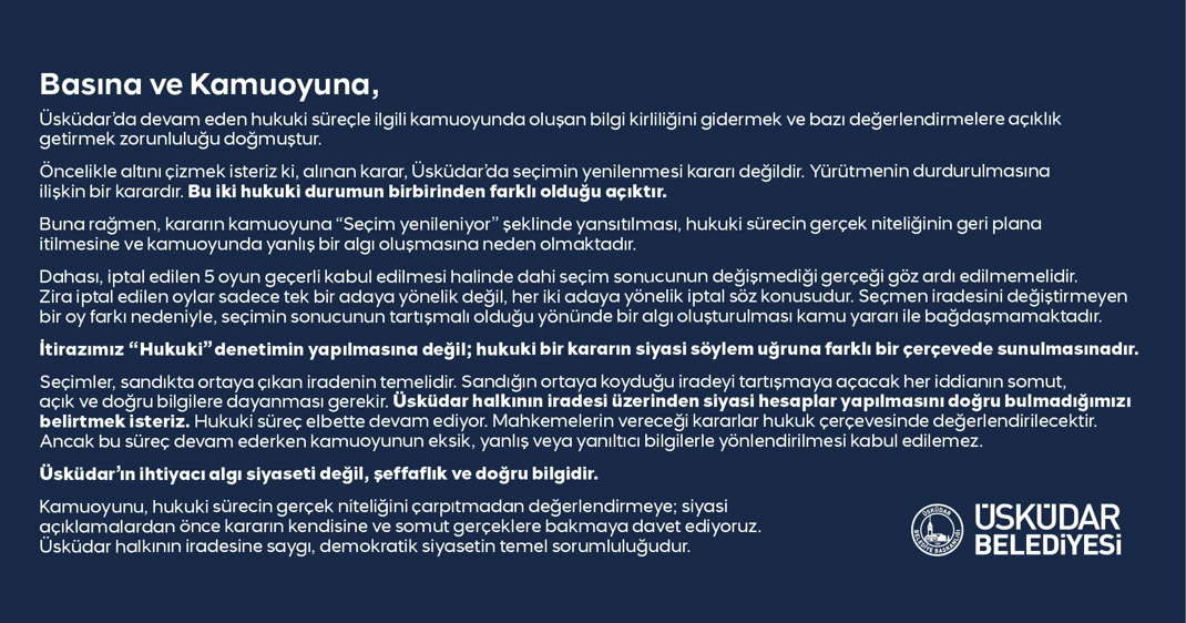 Basına ve Kamuoyuna,