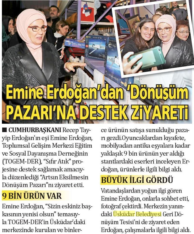 EMİNE ERDOĞAN�DAN DÖNÜŞÜM PAZARINA DESTEK ZİYARETİ